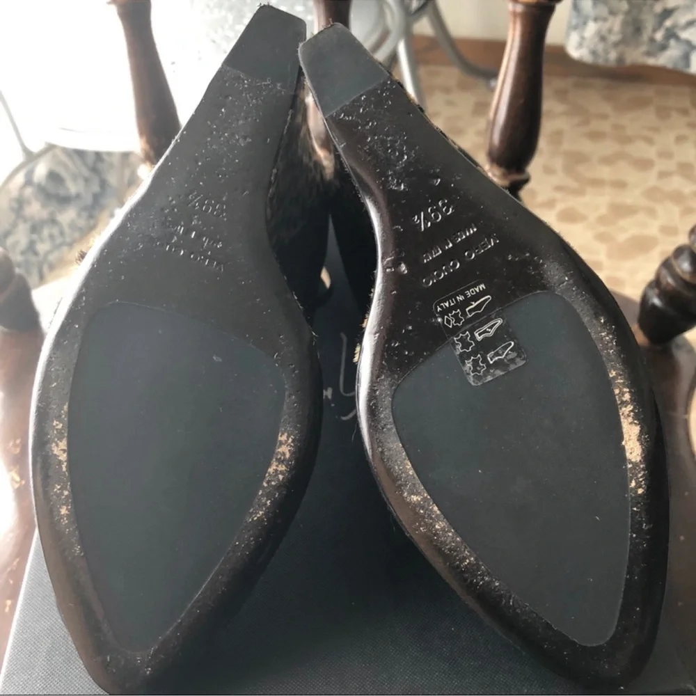 Giuseppe Zanotti Suede Leopard Print Wedges 39.5